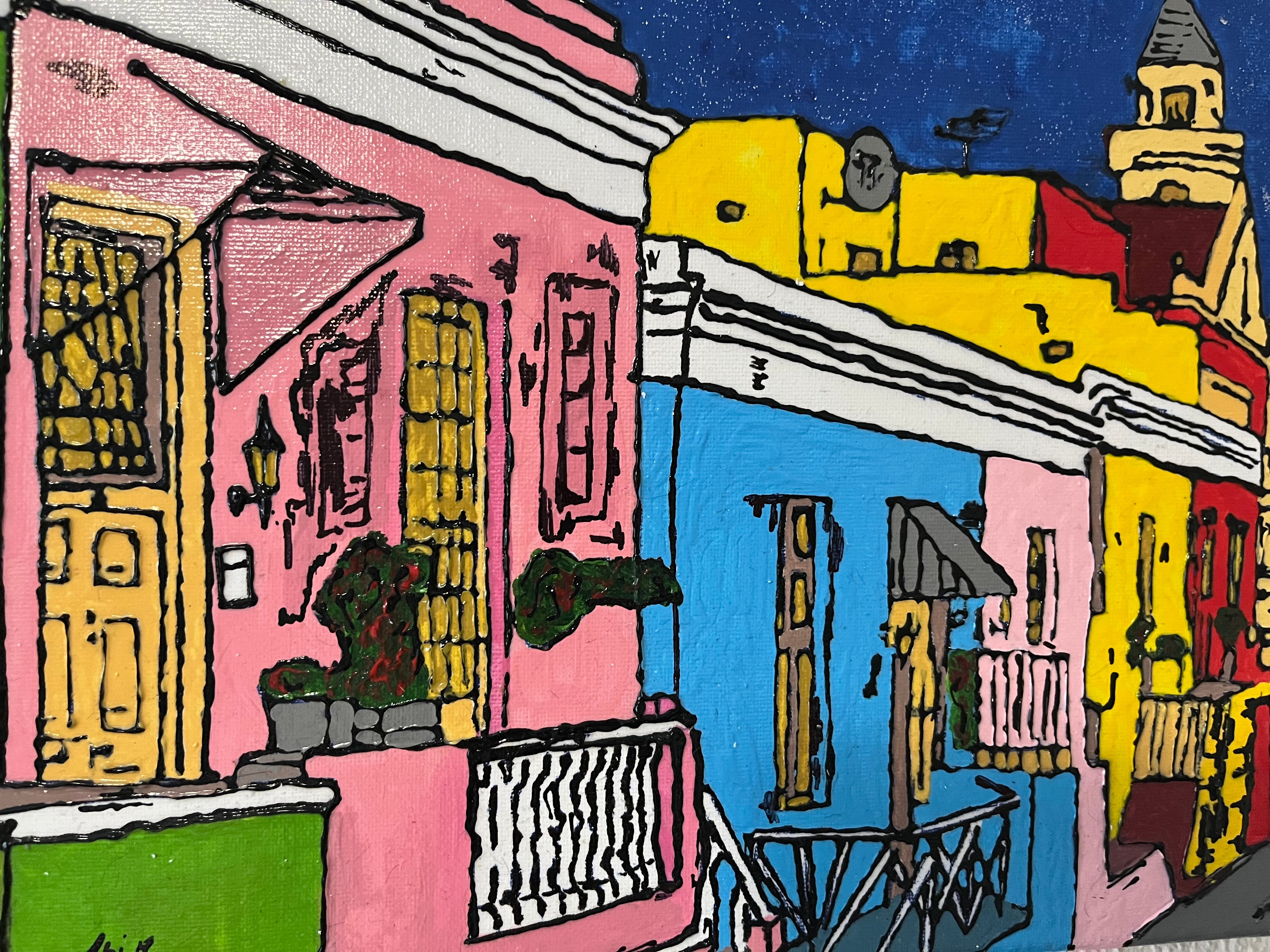 Hand Painted Cape Town Street Canvas Art 25x35cm Wall Decor – The