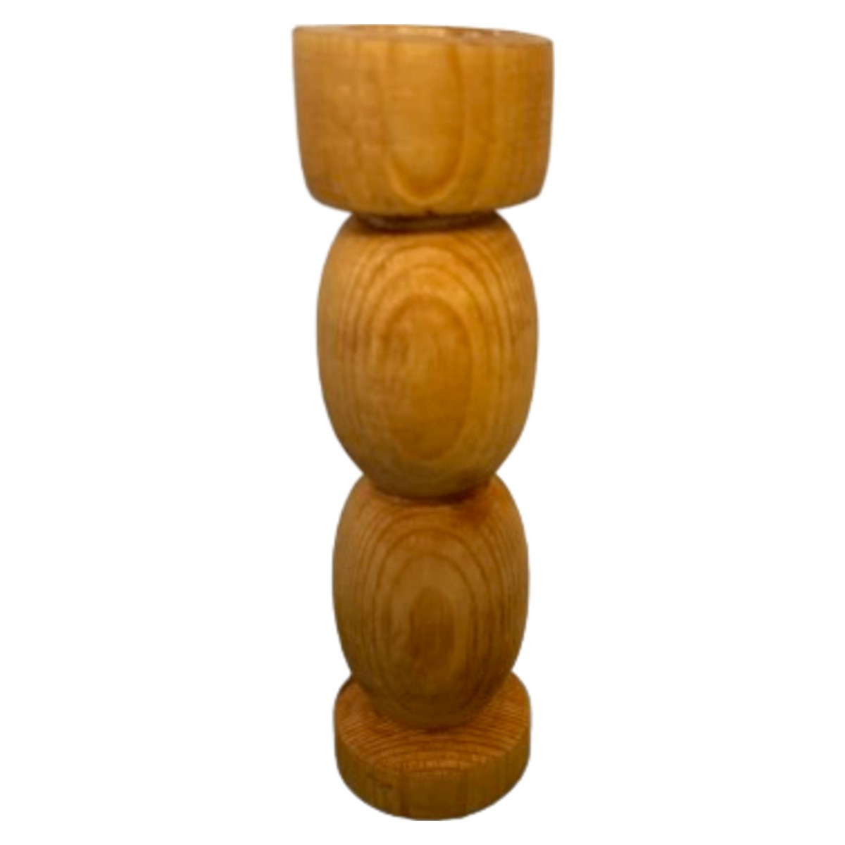 Handmade Wooden Bubble Candle Holder 13cm