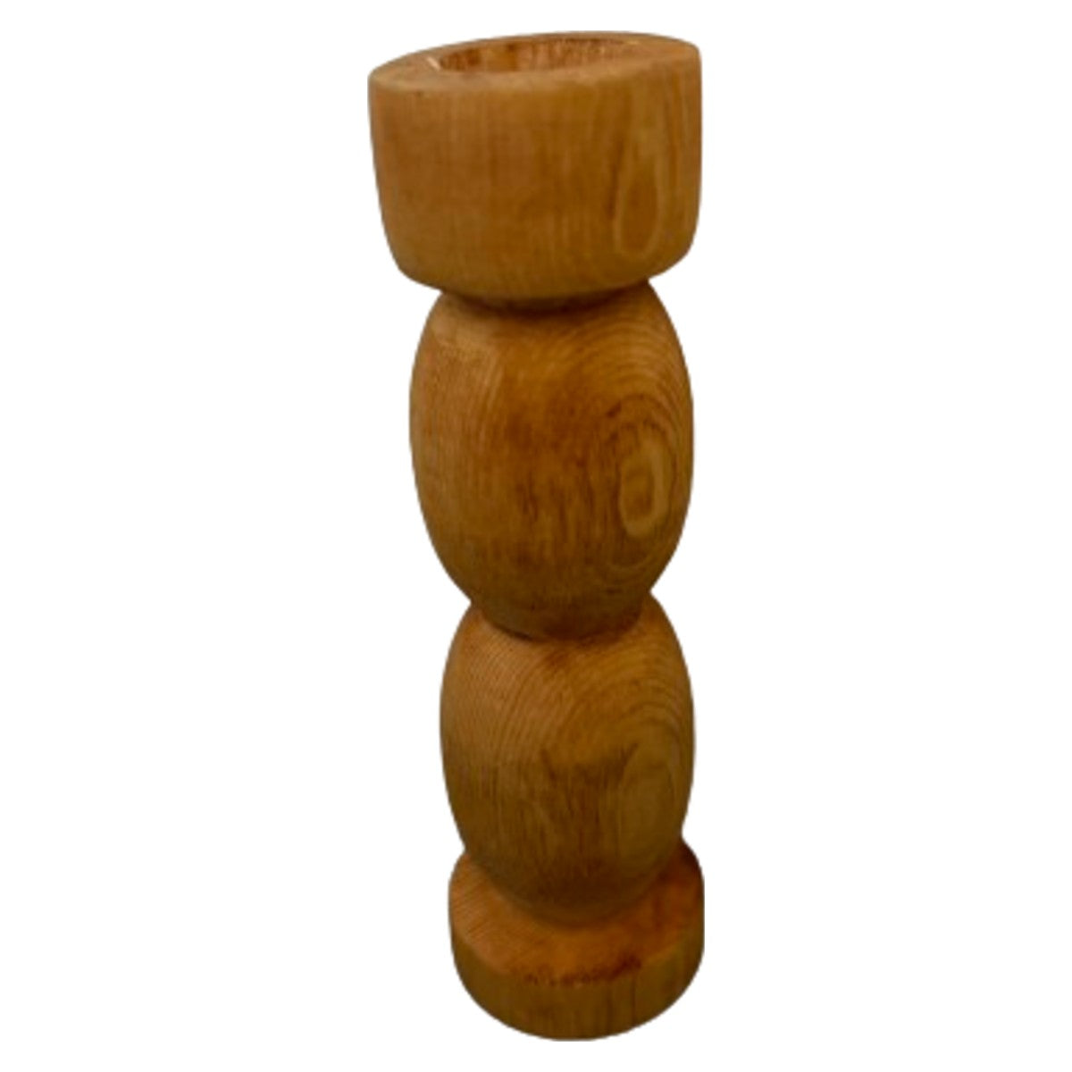 Handmade Wooden Bubble Candle Holder 13cm