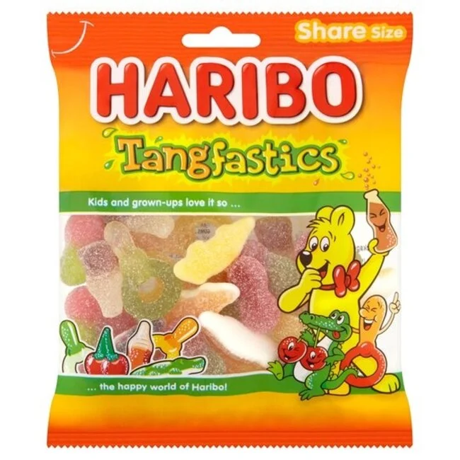 haribo tangfastics sour gummies 175g fizzy fruity chewy candy mix classic haribo sour sweets sharing bag