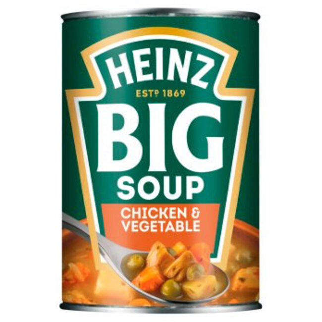 heinz big soup chicken and vegetable 400g british chunky soup canned chicken soup vegetable soup pantry comfort food