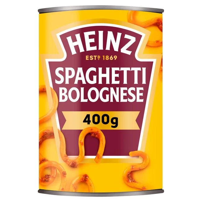 heinz spaghetti bolognese 400g british canned pasta meal ready meal spaghetti pasta bolognese pantry comfort food