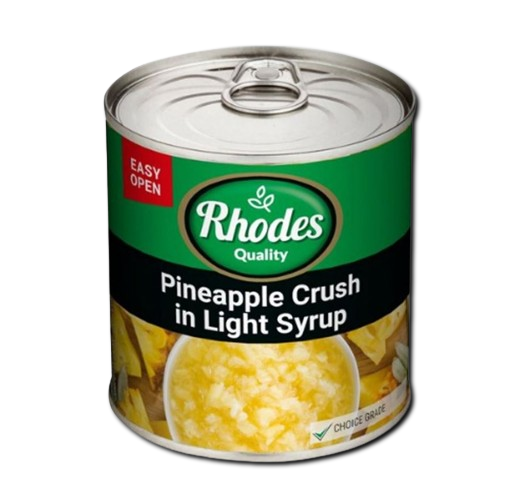 Piña triturada en almíbar ligero 432g Rhodes