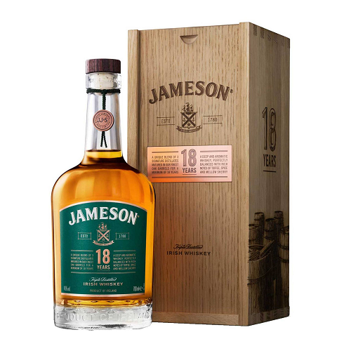jameson 18 years triple distilled irish whiskey 70 cl gift box – premium aged blend, rare collectors edition, festive whiskey gift and luxury spirit selection