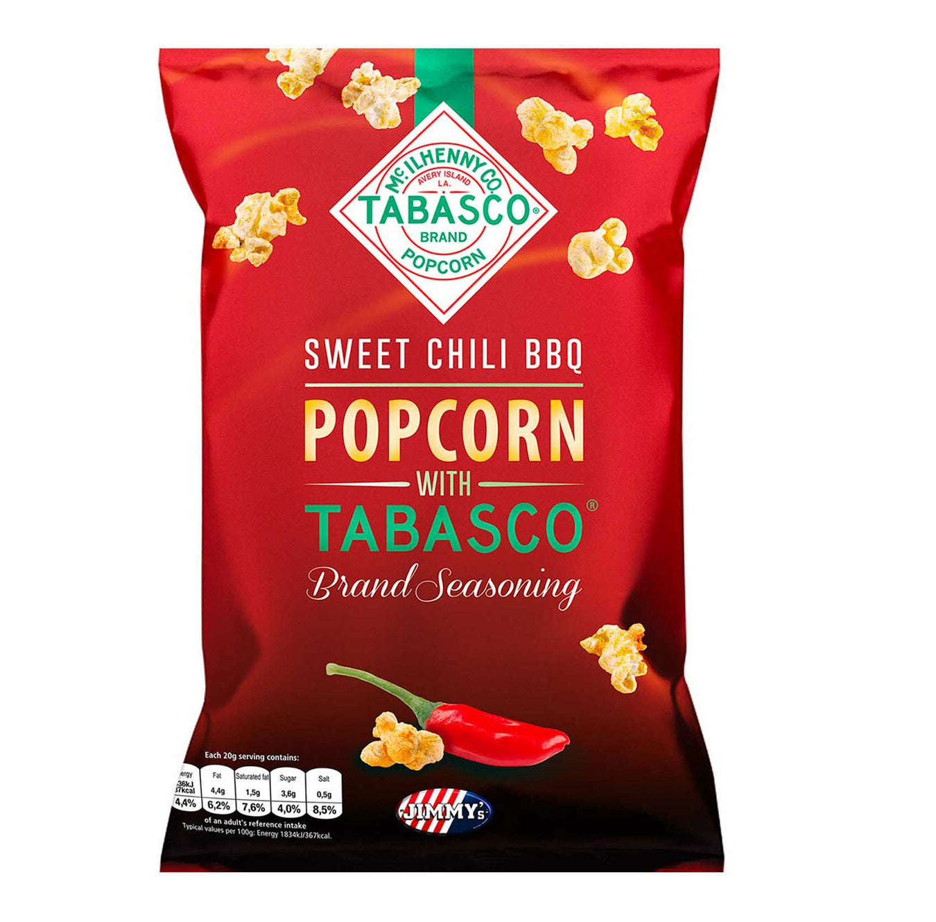 Tabasco Jimmy Sweet Chili BBQ Popcorn 90g