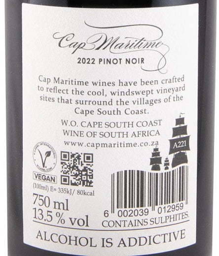 Cap Maritime Cap South Coast, South Africa 2022 Pinot Noir