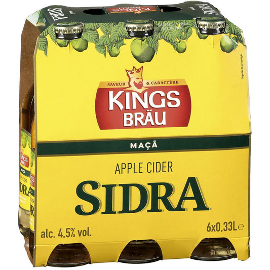 kingsbrau apple cider 6 x 330ml 4.5 percent avb refreshing sparkling apple cider bottles pack