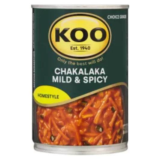 Koo Mild and Spicy Chakalaka 410g BB 30.09.2025