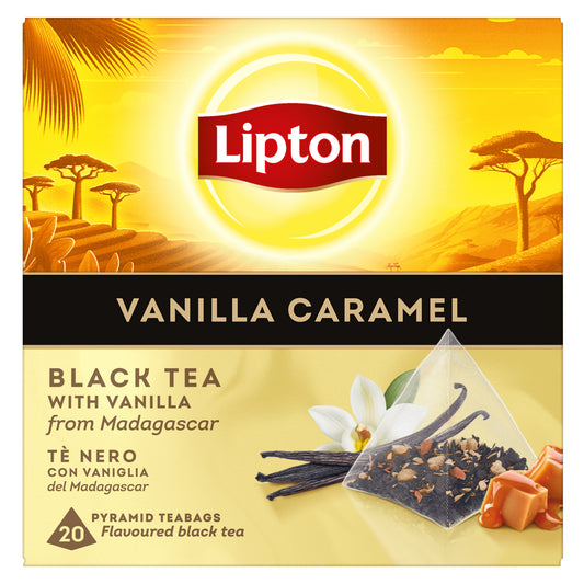 lipton vanilla and caramel black tea 20 sachets indulgent vanilla caramel hot drink autumn winter