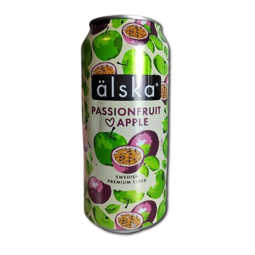 Älska Passion Fruit and Apple Swedish premium cider 440ml 4% ABV tropical fruit cider can Craft and Premium Ciders