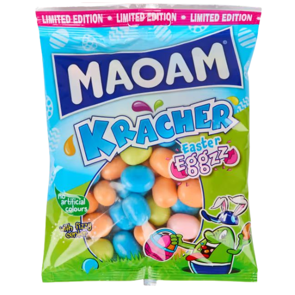 maoam kracher easter eggz 200 g limited edition crunchy chewy easter candy bag