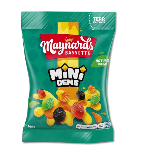 maynards bassetts mini gems 130g fruity gummy sweets british jelly candy packet sweets soft gummies