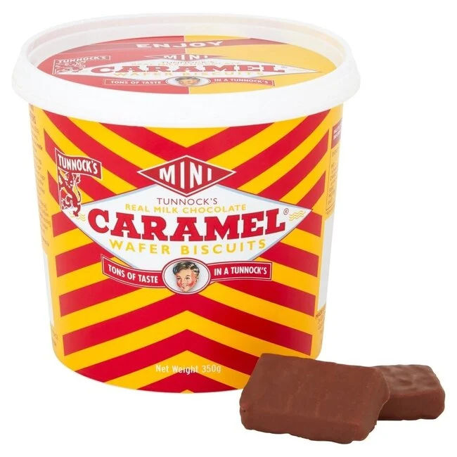 Milk Chocolate Caramel Mini Wafers Tunnocks 300g