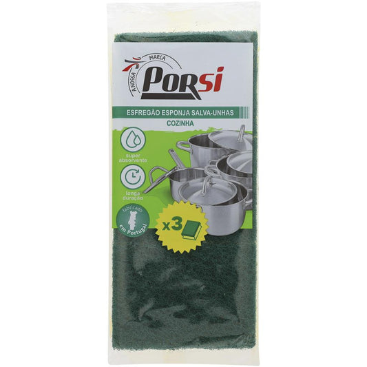 Nail Saver Green Scouring Sponges Pack of 3