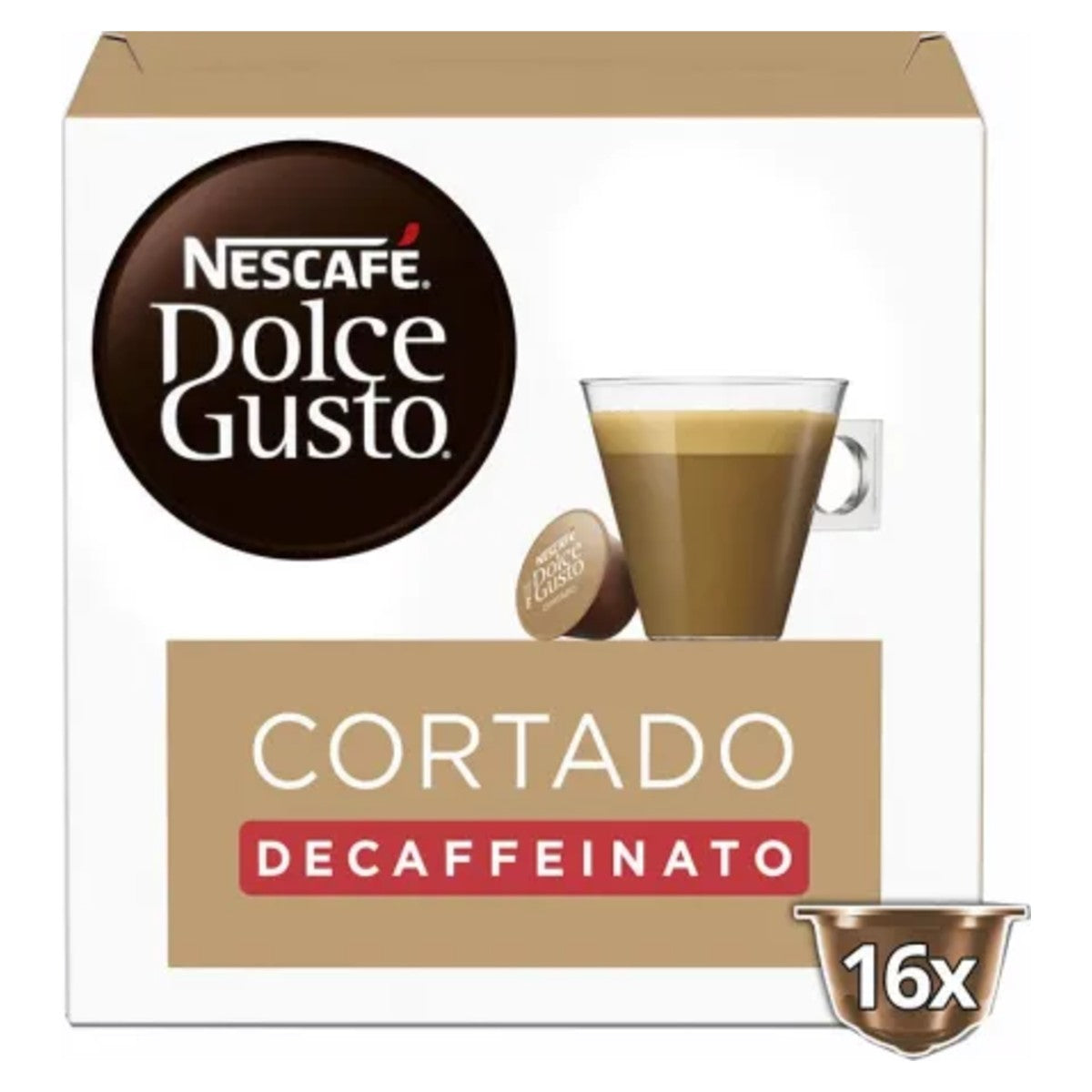Nescafé Dolce Gusto Cortado Decaffeinated 16 Capsules