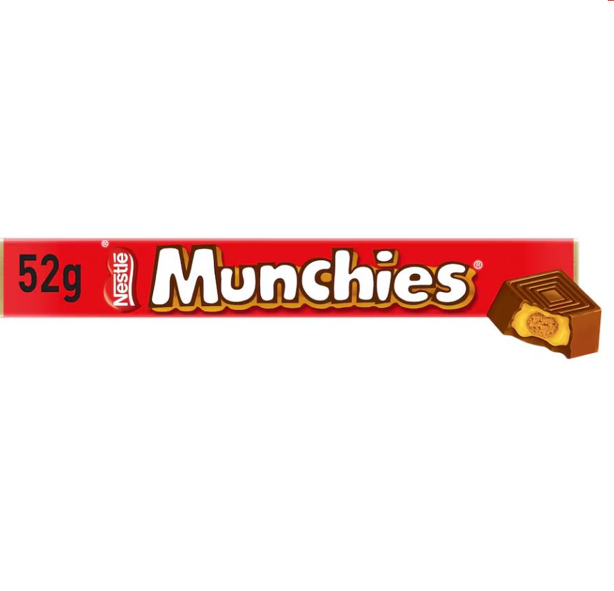 nestle munchies 52g milk chocolate bites caramel biscuit pieces chocolate pack