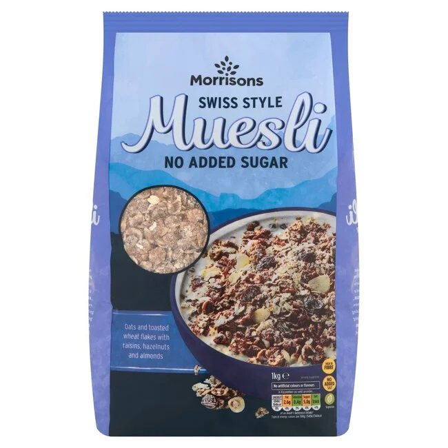 Muesli No Added Salt or Sugar Swiss Style 1kg Morrisons