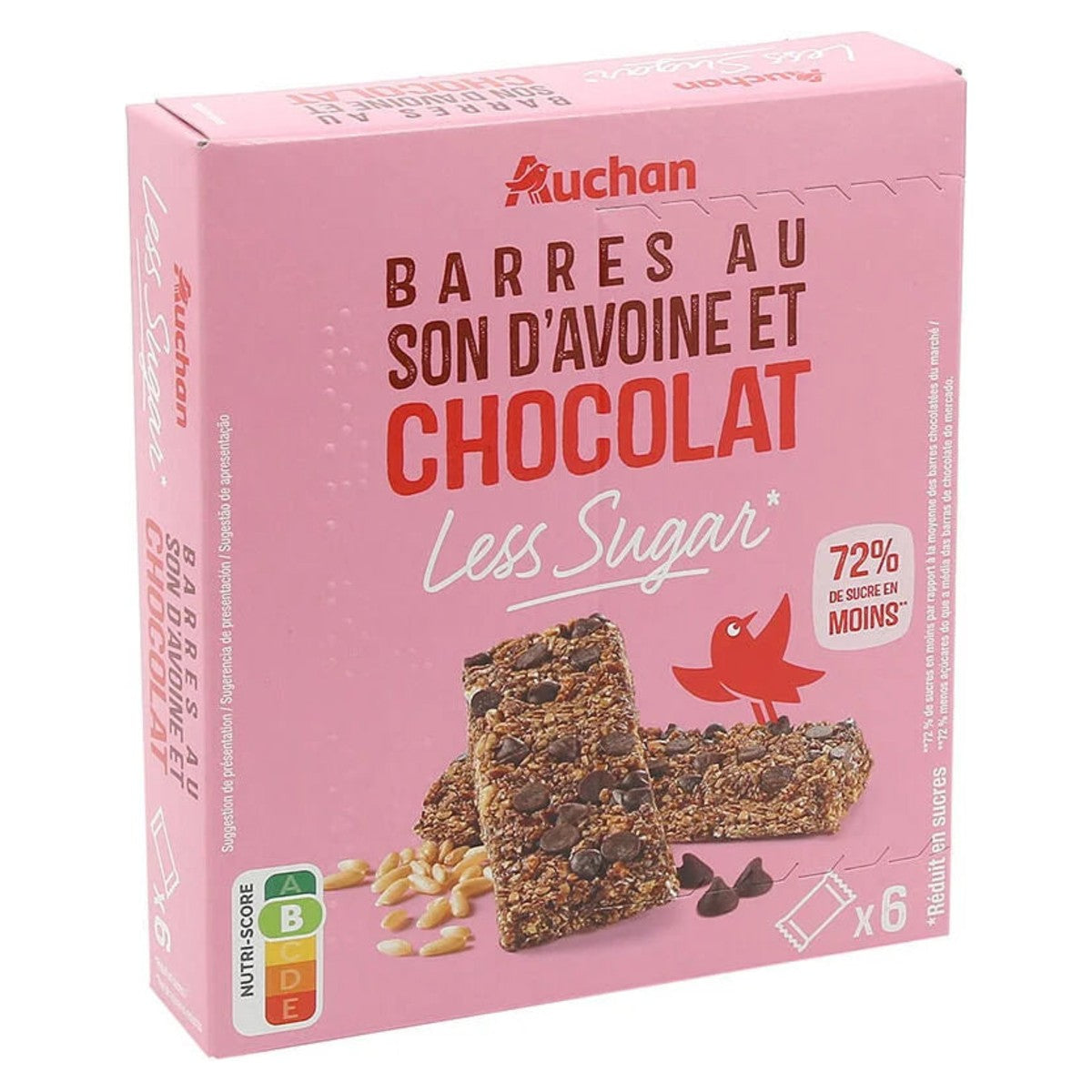 Oat and Chocolate Cereal Bars Less Sugar 180g