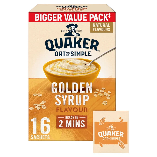 Quaker Oat so Simple Golden Syrup 16 Sachets