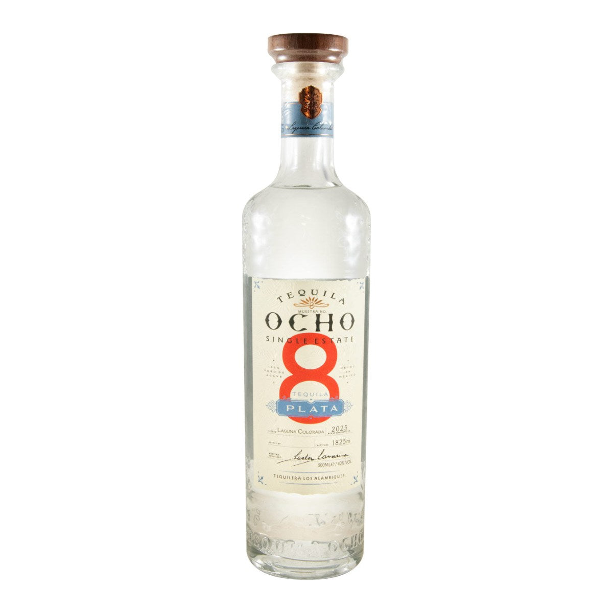 Ocho Plata Tequila 500ml 40% ABV