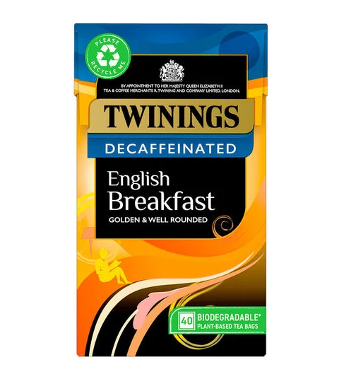 English Breakfast Decaffeinated 40 Tea Bags Twinings