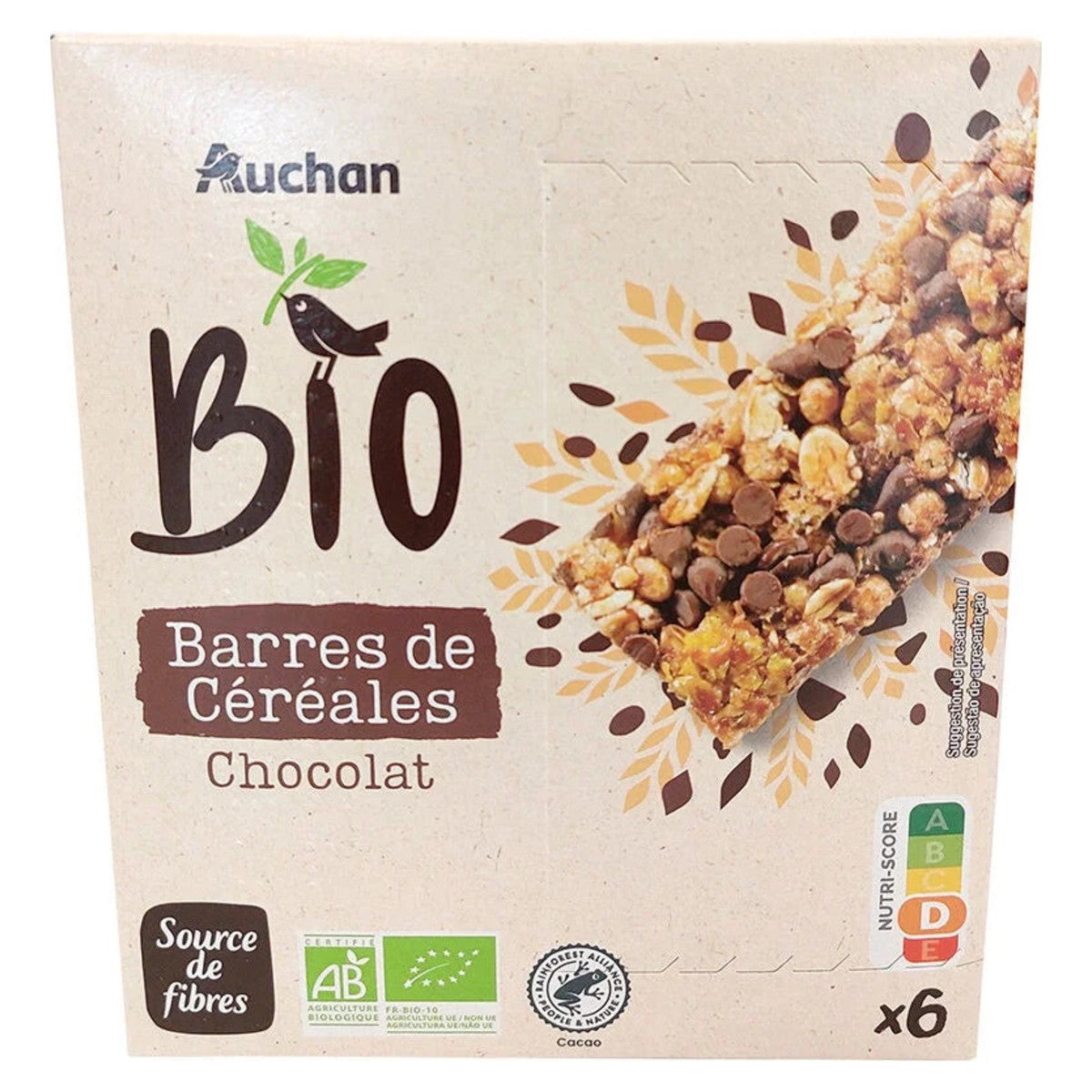 Organic Chocolate Cereal Bars 138g