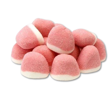 pink kisses strawberry gummies by weight – sugar coated jelly and foam sweets pick n mix candy