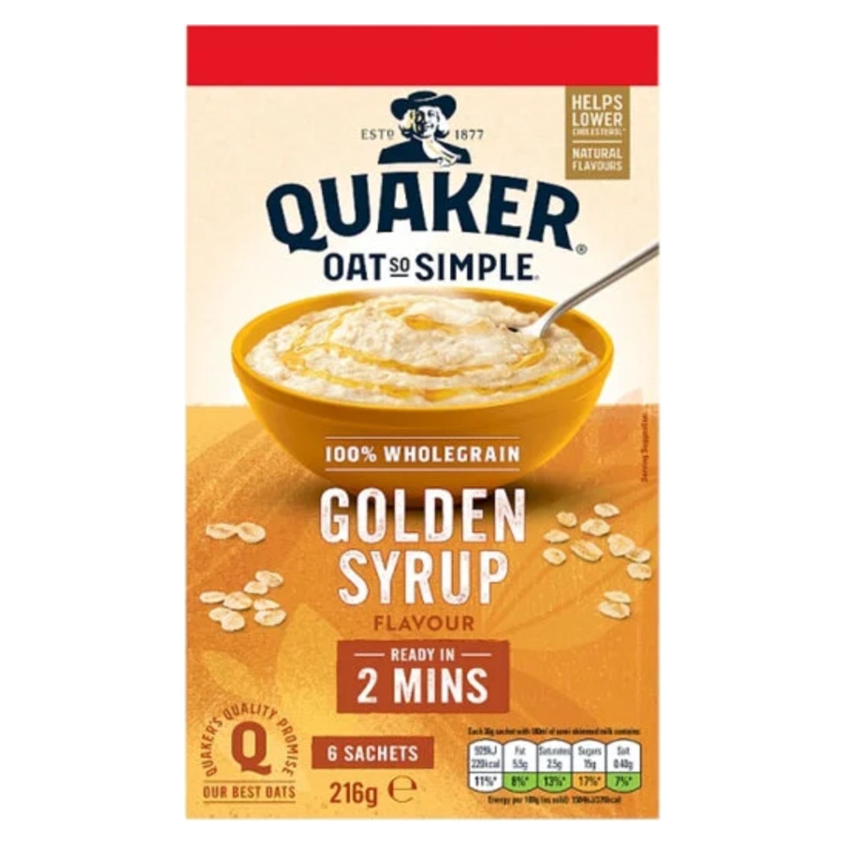 Quaker Oat So Simple Golden Syrup 6 x 36g