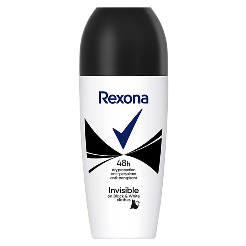 Rexona Invisible Black and White 48H Roll On Deodorant 50ml