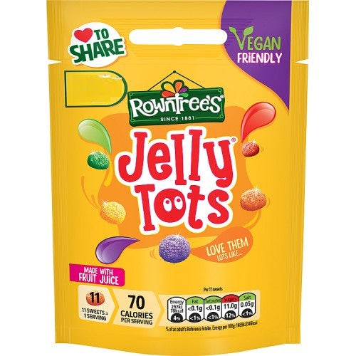 rowntrees jelly tots 120g vegan gummy sweets british jelly candy fruity packet sweets sugar coated gummies