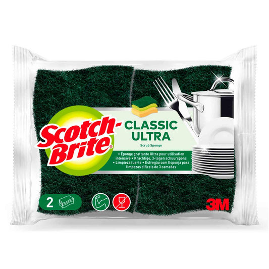 Scotch-Brite Classic Green 3 Layer Scourers Pack of 2