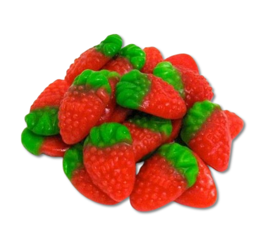 shiny gummy jelly strawberries by weight – glossy strawberry jelly sweets pick n mix candy