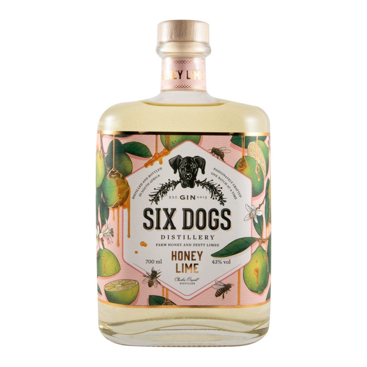 Six Dogs Honey Lime Gin 700ml 43% ABV