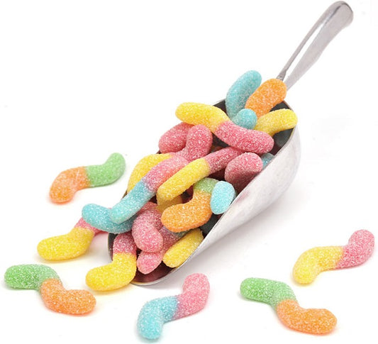 sour worm gummies by weight sour sugar coated gummy worms colourful chewy fruit candy pick and mix sweet shop gummies