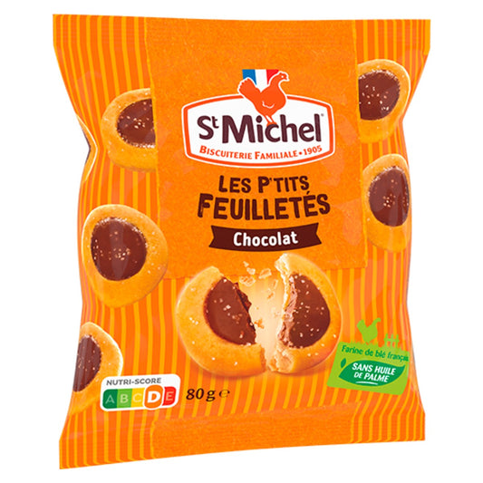 St Michel Chocolate Filled Puff Pastry Biscuits 80g