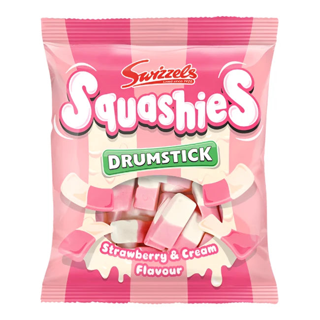 Strawberry & Cream Drumstick Squashies 120g Swizzels