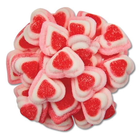 sugar coated tri colour heart gummies by weight – foam and jelly sweets pick n mix candy
