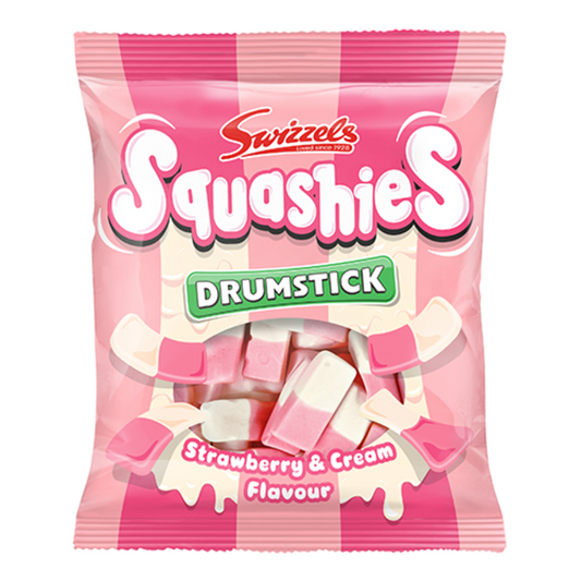 swizzels squashies drumstick strawberry and cream 120g chewy foam sweets british candy bag