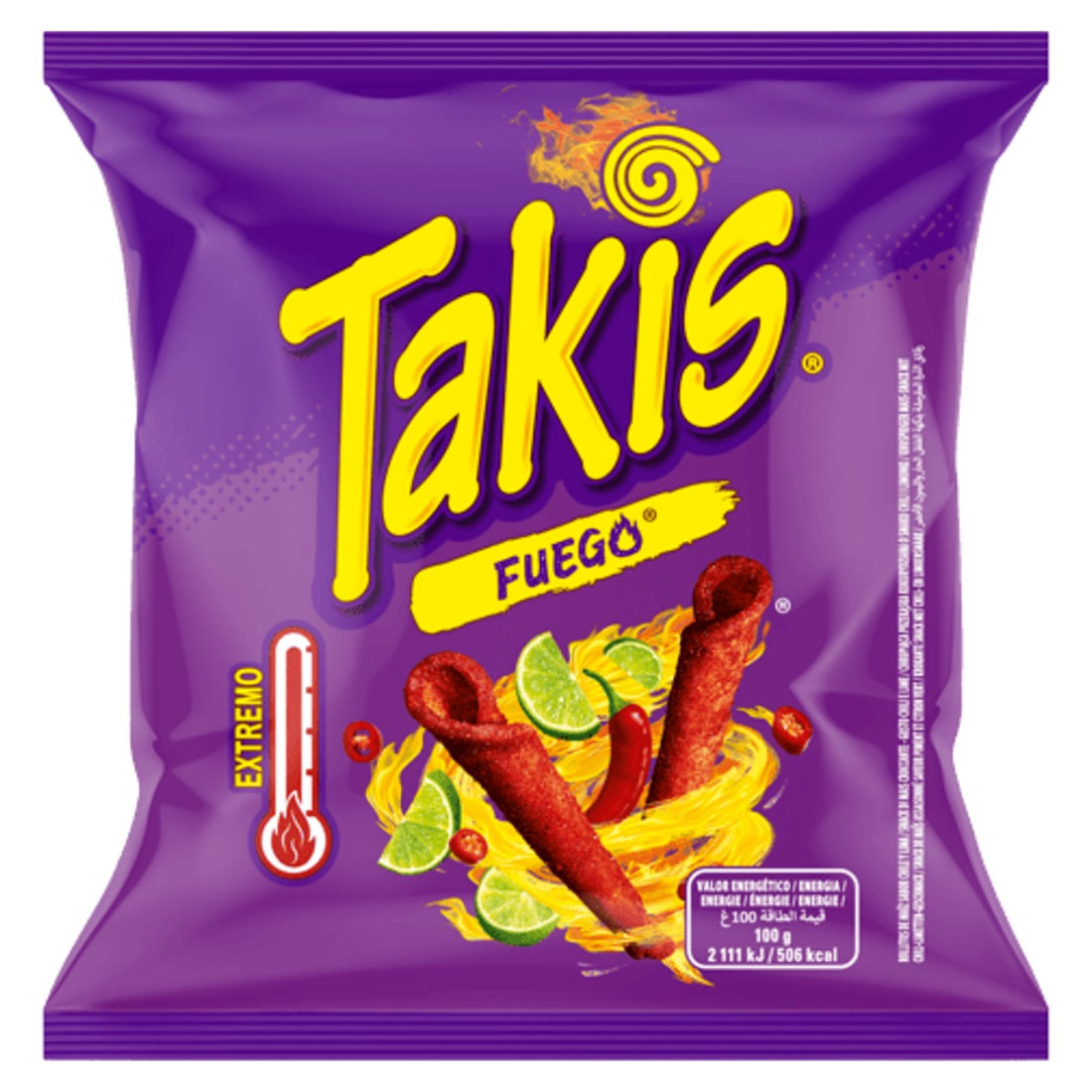 Takis Fuego Hot Chilli and Lime Rolled Tortilla Chips 45g – The Yum ...