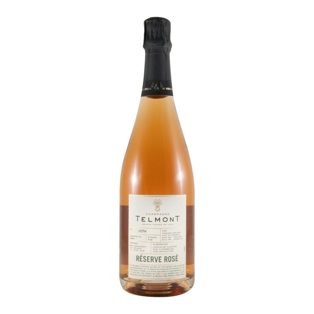 Telmont Réserve Brut Rosé Champagne 750ml 12% ABV