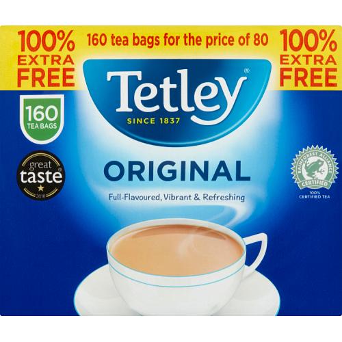 tetley original black tea 160 tea bags 80 plus 80 extra free british tea family value box strong black tea