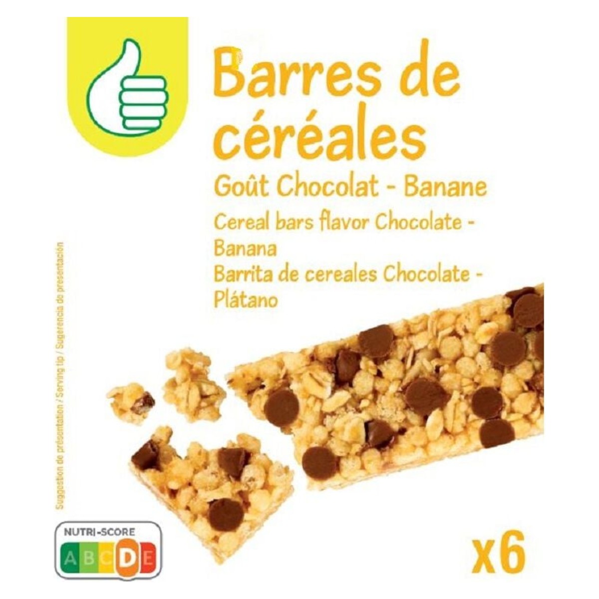 Thumbs Up Milk Chocolate and Banana Cereal Bars 126g