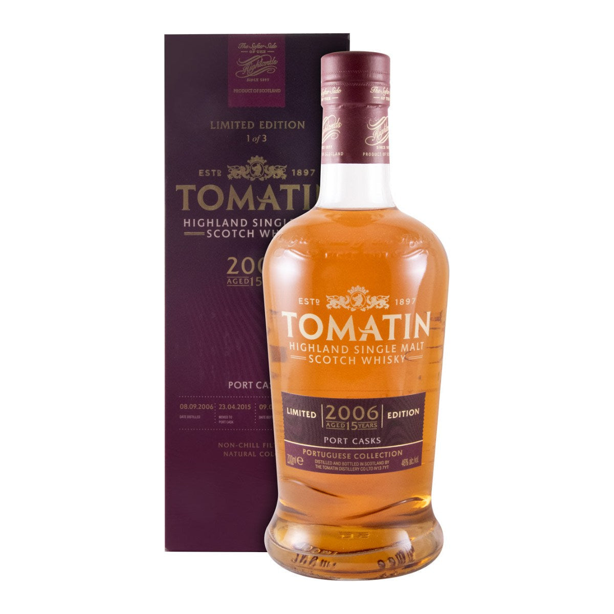 Tomatin 15 Year Old Portuguese Collection Port Casks Limited Edition Single Malt Scotch Whisky 700ml 46% ABV