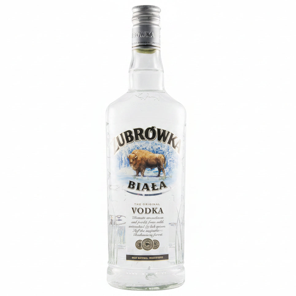 Żubrówka Biała Vodka 700ml 37.5% ABV smooth Polish vodka for cocktails, mixed drinks and serving chilled