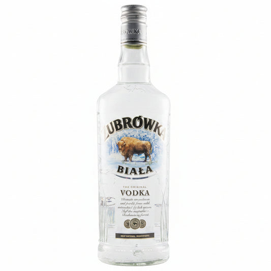 Żubrówka Biała Vodka 700ml 37.5% ABV smooth Polish vodka for cocktails, mixed drinks and serving chilled