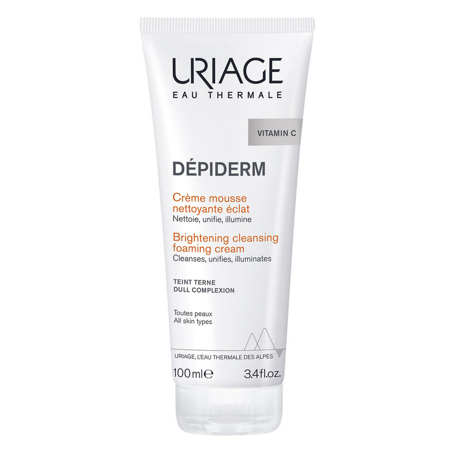 uriage depiderm illuminating cleansing mousse cream 100ml face wash brightening cleanser