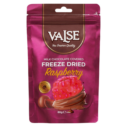 Valse Freeze Dried Raspberries in Milk Chocolate 80g