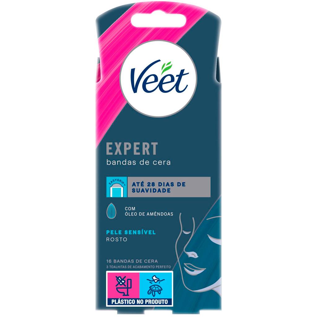 Veet Expert Facial Cold Wax Strips for Sensitive Skin Pack of 16