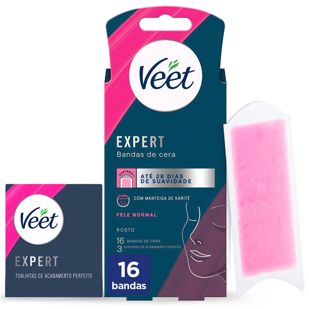 Veet Facial Cold Wax Strips for Normal Skin Pack of 16