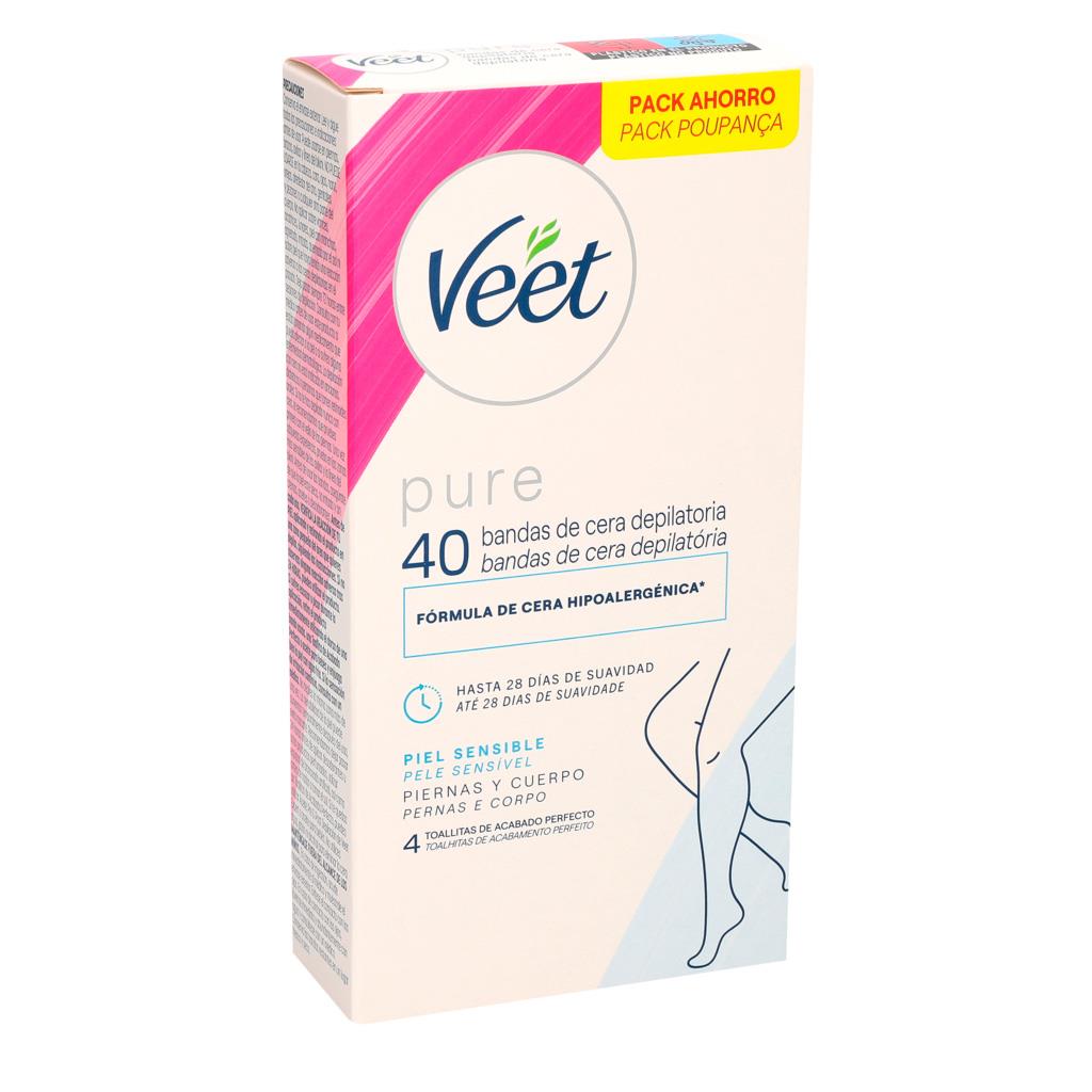 Veet Pure Body Cold Wax Strips for Sensitive Skin Pack of 40